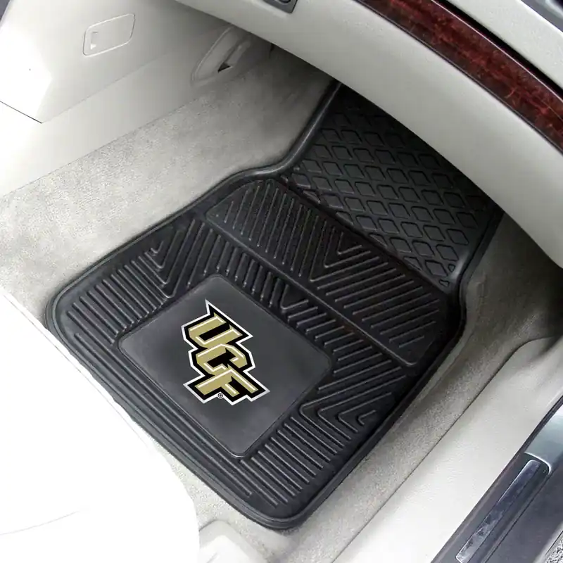 Vinyl Front Floor Mats with University of Central Florida Logo; Black High Quality