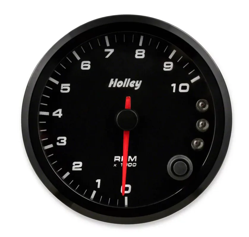 Warranty Included Holley 3-3/8-Inch Analog-Style Tachometer; 0-10K; Black