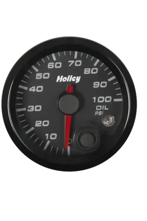 Special Offer Holley 2-1/16-Inch Analog Style Oil Pressure Gauge; 10 to 100 PSI; Black