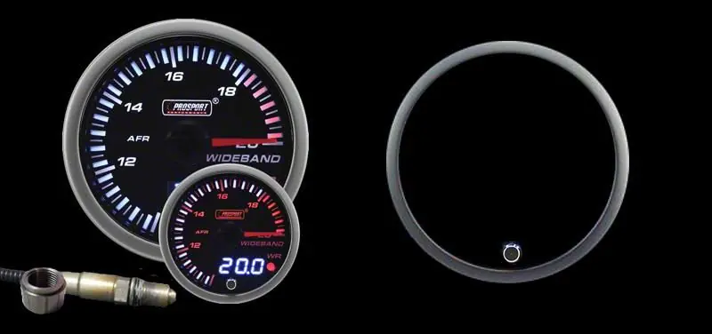 Exclusive Offer Prosport 52mm JDM Series Dual Display Wideband Air Fuel Ratio Gauge with Bosch Sensor; Electrical; Amber/White