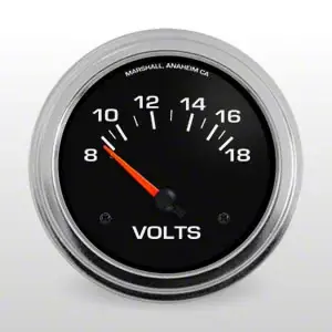 Marshall Instruments COMP II Black Dial 2-5/8-Inch Volt Gauge; 8-18V Factory Price