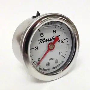 Special Discount Marshall Instruments CW White Marshall Logo Dial 1.50-Inch Liquid Filled Mechanical Gauge; 0-15 PSI