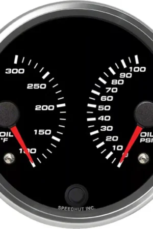 Special Offer Speedhut Revolution Series 4-Inch Dual Gauge; Oil Pressure 0-100 PSI; Oil Temperature 100-300 Degrees Fahrenheit