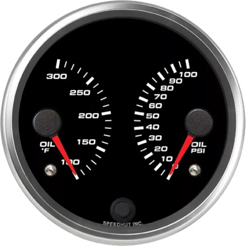 Special Offer Speedhut Revolution Series 4-Inch Dual Gauge; Oil Pressure 0-100 PSI; Oil Temperature 100-300 Degrees Fahrenheit