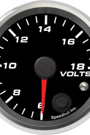Fan Favorite Speedhut Revolution Series 2-5/8-Inch Volt Gauge with Warning; 6-18 Volt