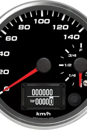 Low Price Speedhut Revolution Series 4-Inch Dual Gauge; 140 KM/H GPS Speedometer; Fuel Level