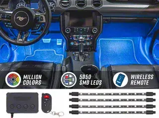 Crafted LEDGlow Million Color Pro Expandable Interior Lighting Kit; 4-Piece
