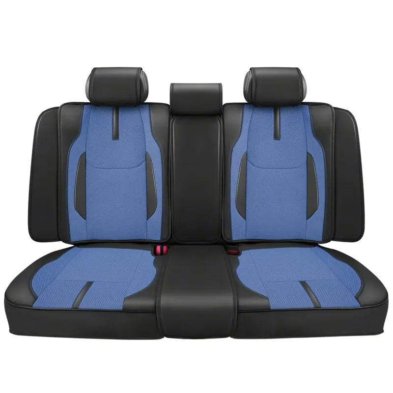 Flash Sale Drive Series Front and Rear Seat Covers; Dark Blue/Black