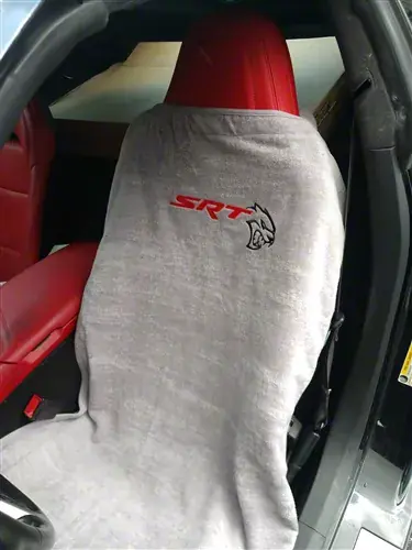 Affordable Seat Towel with SRT Hellcat Logo; Gray