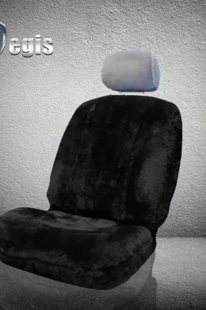 Aegis Cover Sheepskin Semi-Custom Low Back Bucket Seat Cover; Black Exclusive Offer