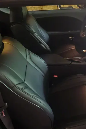 Kustom Interior Premium Artificial Leather Front and Rear Seat Covers; All Black Buy Direct