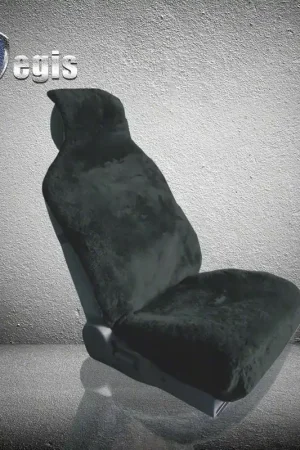 Aegis Cover Sheepskin Easy Fit Wrap Low Back Bucket Seat Cover; Black Free Returns
