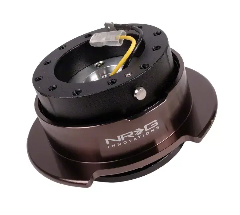 One Day Deal NRG Innovations 2.5 Steering Wheel Hub Quick Release; Black Body with Black Chrome Ring