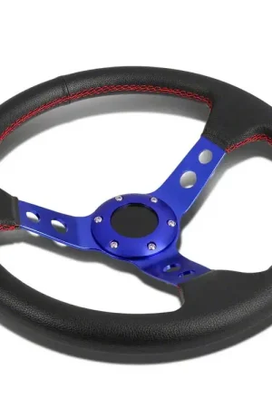 3-Inch Deep Dish 345mm Steering Wheel; PVC Leather Sale