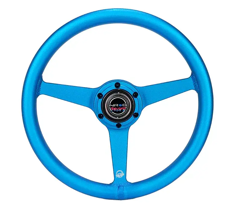 Super Sale NRG Innovations All Aluminum 330mm Steering Wheel with Heritage Solid Spokes; Anodized Blue