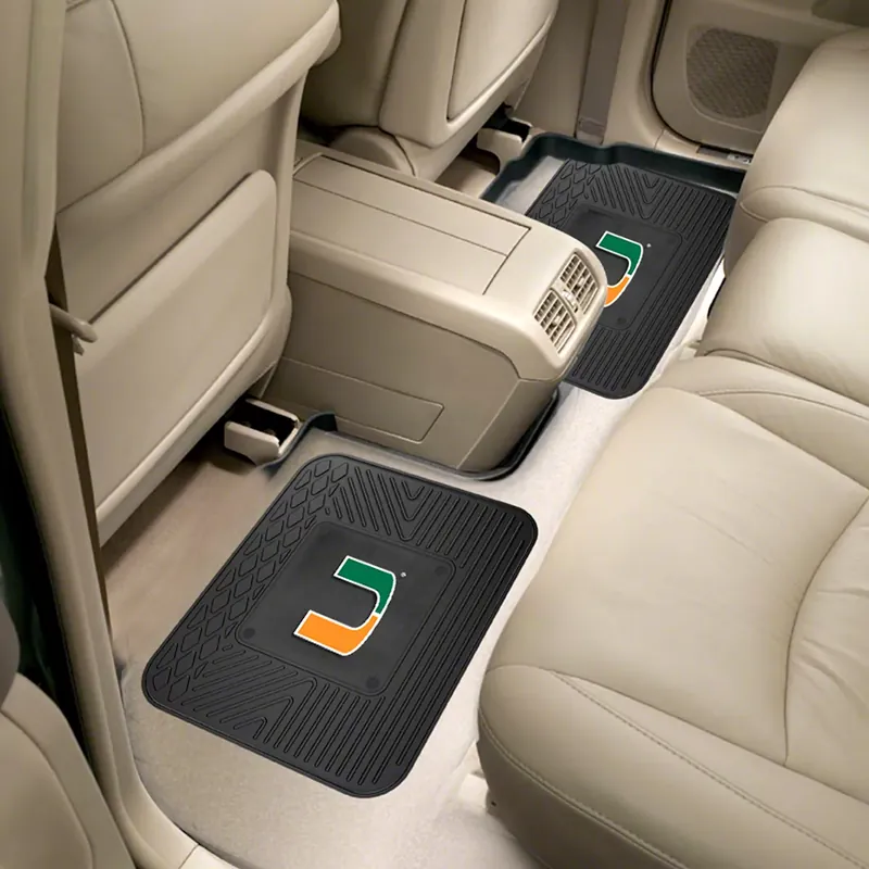 Professional Grade Molded Rear Floor Mats with University of Miami Logo