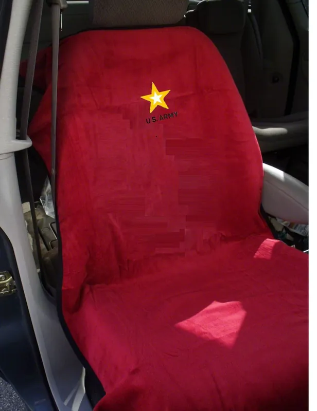 New Arrival Seat Towel with Army Logo; Red