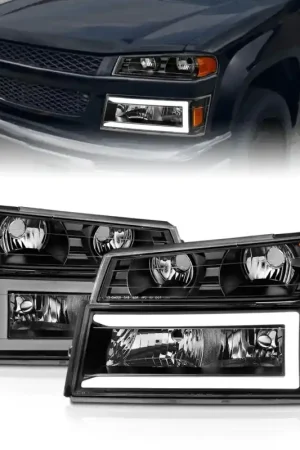 ANZO 04-12 GM Colorado/Canyon/I-Series Crystal Headlights - w/ Light B — PMD Premier Motoring Development Fresh Stock