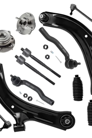 12pc Front Lower Control Arms Wheel Hub and Bearings Tie Rods Suspension Kit Brand New