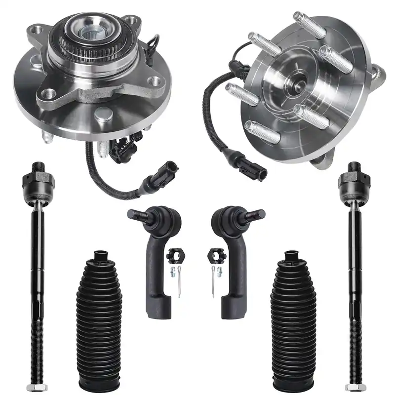Original 8pc Front Wheel Hub and Bearings Inner Outer Tie Rods Suspension Kit