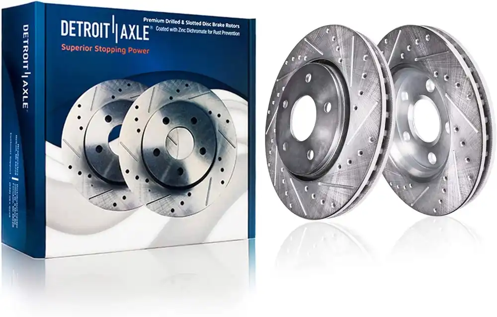 Rear Drilled and Slotted Brake Rotors (Pair) Fast Shipping