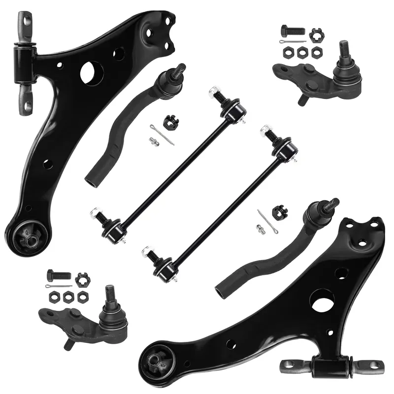 8pc Front Lower Control Arms Outer Tie Rods Sway Bar Links Suspension Kit Free Shipping