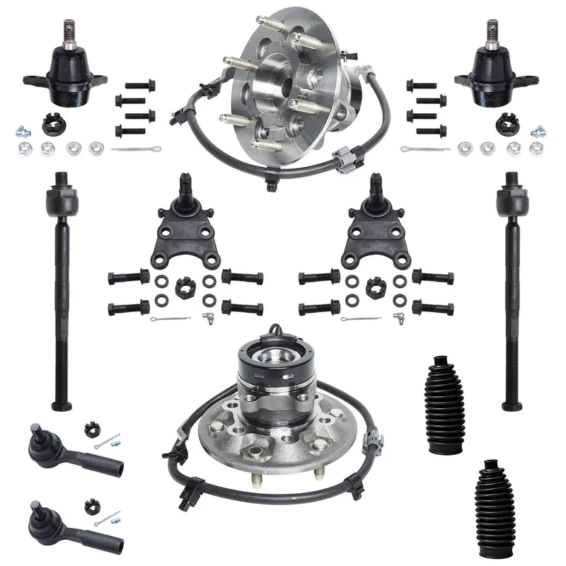 Budget 12pc Front Wheel Hub and Bearings Ball Joints Tie Rods Suspension Kit