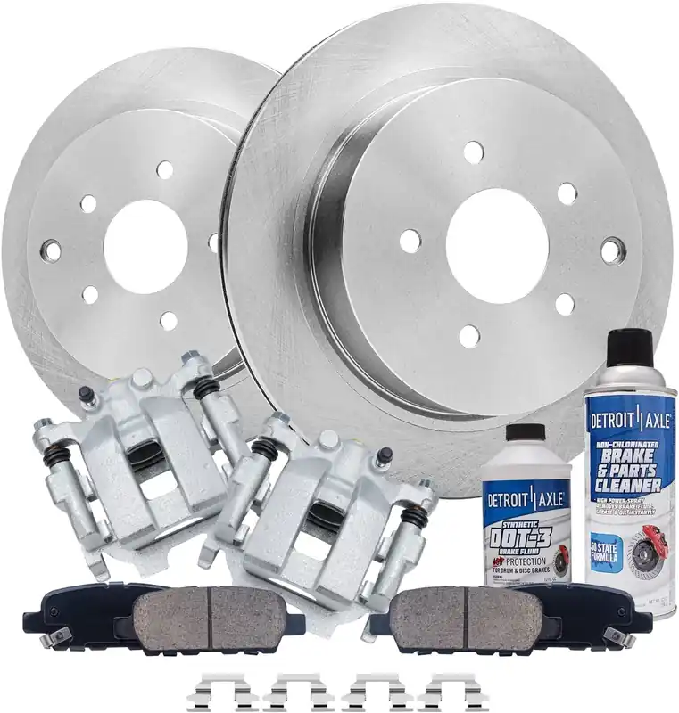 Fan Favorite 8pc Rear Disc Rotors Calipers Ceramic Brake Pads Kit