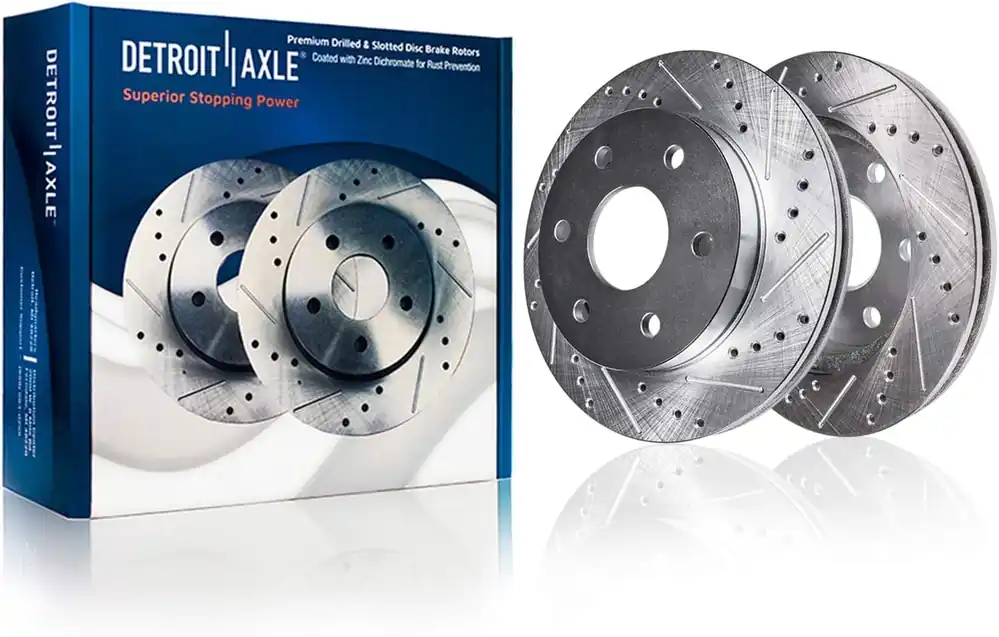 Front Drilled and Slotted Brake Rotors (Pair) New Arrival