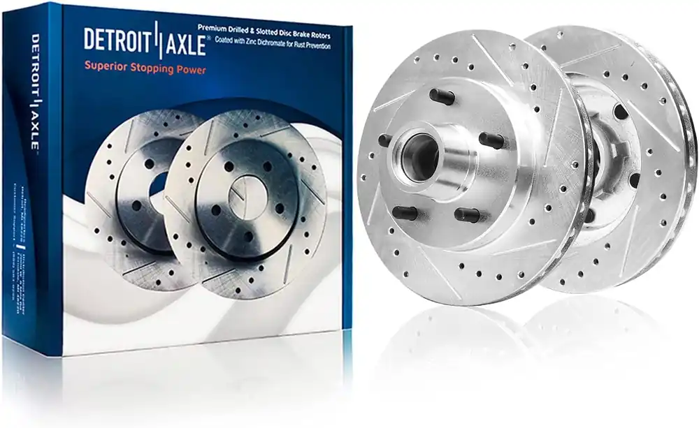 Front Drilled and Slotted Brake Rotors (Pair) While Supplies Last