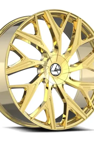 Best Price Azara AZA-527 Nano Gold Wheel; Rear Only; 22x9.5; 15mm Offset