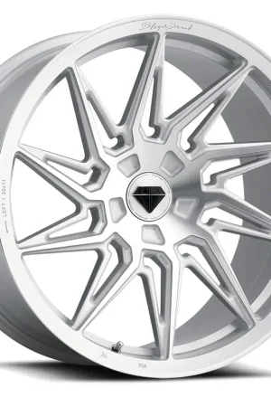 Popular Blaque Diamond Wheels BD-F20 Silver Brush Face FP Wheel; Left Directional; 20x9.5; 20mm Offset