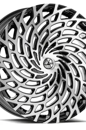 Azara AZA-523 Gloss Black and Machined Wheel; Rear Only; 26x9.5; 15mm Offset Reduced Price