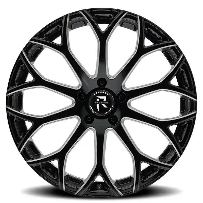 RL-105 Black Milled Windows Wheel; 20x9; 20mm Offset Worldwide Shipping
