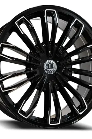 Luxxx Alloys Lux 42 Wheel 22x9 6x127 & 6x132 Gloss Black Milled 31mm - FREE T-SHIRT INCLUDED! Express Delivery