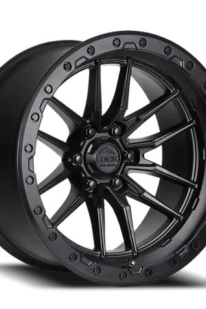 Lock Offroad Krawler Wheel 17x9 5x127 Matte Black w/ Matte Black Ring -12mm - FREE T-SHIRT INCLUDED! Special Offer