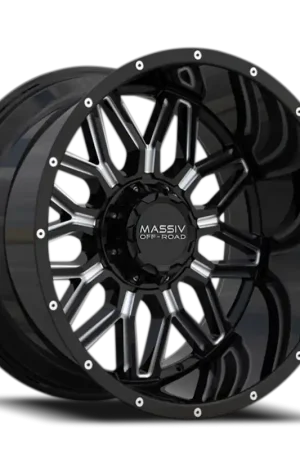 Massiv Off-Road Or1 Wheel 20x10 6x135 & 6x139.7 Black And Milled -24mm - FREE T-SHIRT INCLUDED! New Release