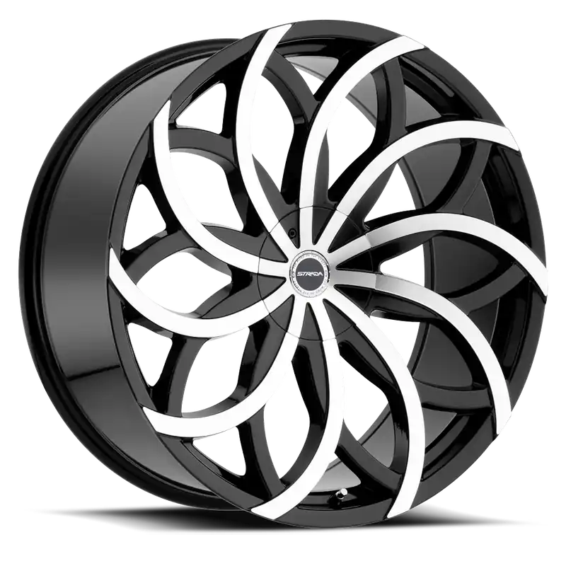 Hassle-Free Returns Strada S61 Huracan Wheel 20x8.5 5x115 & 5x120 Gloss Black Machined 15mm - FREE T-SHIRT INCLUDED!
