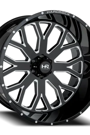Viral Hardrock Offroad Slammer Xposed Wheel 22x12 6x135 Gloss Black Milled -44mm