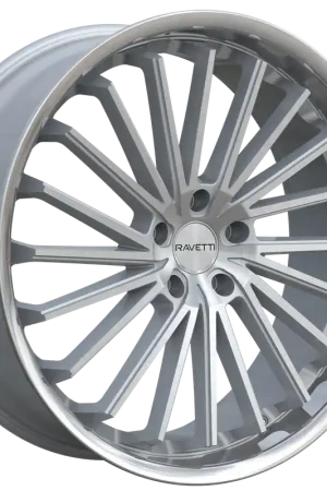 Super Sale Ravetti M14 Wheel 20x10 5x114.3 Silver Brushed w/ Stainless Lip 40mm - FREE T-SHIRT INCLUDED!