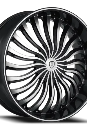 Borghini B24 Wheel 22x8 5x108 & 5x114.3 Black Machined 38mm One Day Deal