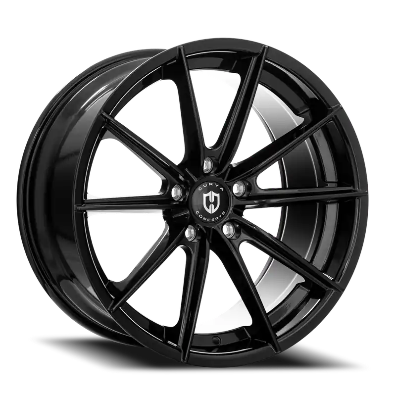 Curva Cff46 Wheel 19x8.5 5x114.3 Gloss Black 35mm Same Day Shipping