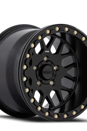 Bulk Order Kmc Powersports Ks235 Grenade Beadlock Atv Utv Wheel 14x7 4x137 Satin Black 10mm - FREE T-SHIRT INCLUDED!