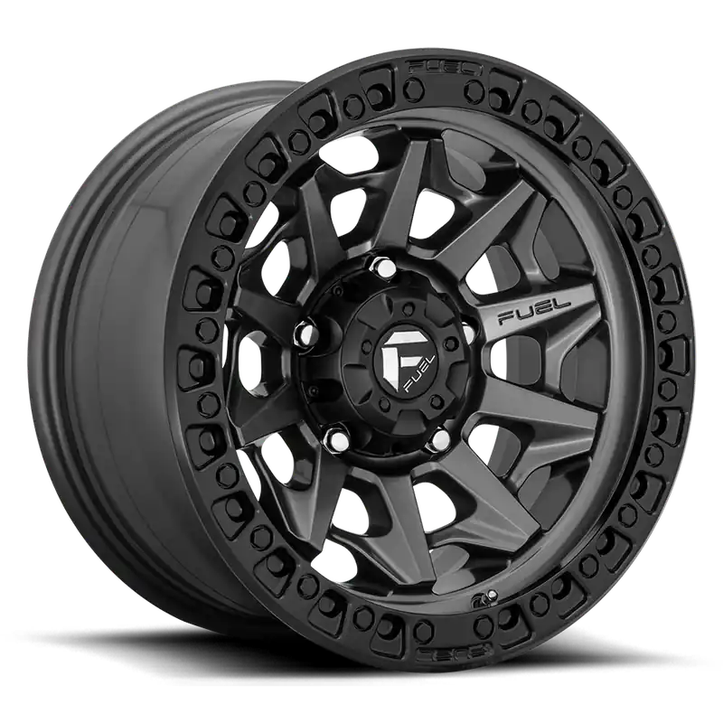 Bargain Fuel D716 Covert Wheel 15x8 5x139.7 Matte Gunmetal With Black Bead Ring -19mm - FREE T-SHIRT INCLUDED!