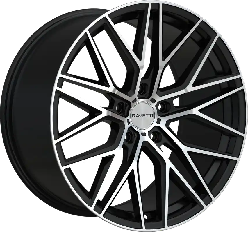 Low Price Ravetti M16 Wheel 20x8.5 5x120 Satin Black Machined 38mm - FREE T-SHIRT INCLUDED!