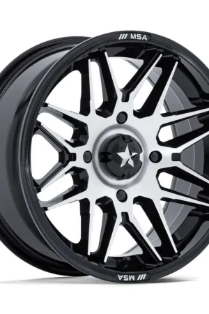 Msa Offroad M52 Radar Atv Utv Wheel 16x7 4x110 Gloss Black w/ Machined Face 10mm MA052BD16704010 - FREE T-SHIRT INCLUDED! Low Price