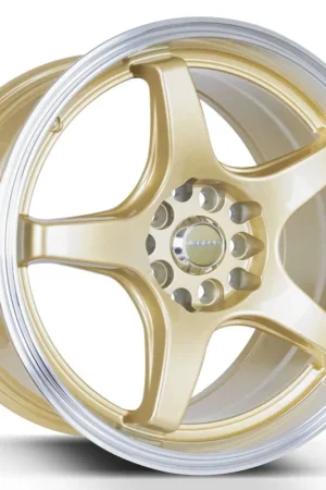 Versus Vs005 Wheel 16x7.5 5x100 & 5x114.3 Gold With Machined Lip 35mm Free Shipping