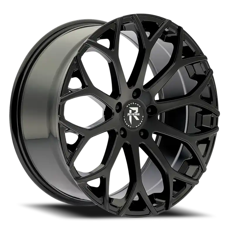 Revenge Rl105 Wheel 18x8 5x114.3 Gloss Black 35mm - FREE T-SHIRT INCLUDED! Buy Today