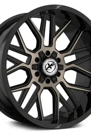 Genuine Xf Off-Road Xf-235 Wheel 20x9 5x127 & 5x139.7 Gloss Black & Bronze Milled 12mm