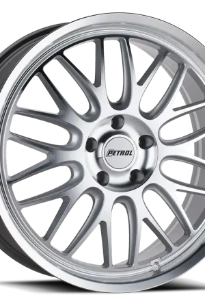 Fast Shipping Petrol P4C Wheel 18x8 5x112 Silver w/ Machined Face & Lip 40mm